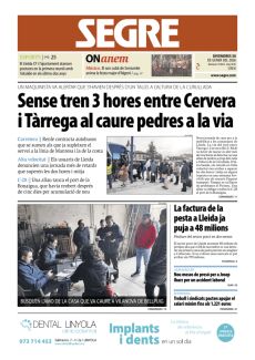 SENSE TREN 3 HORES ENTRE CERVERA I TÀRREGA AL CAURE PEDRES A LA VIA